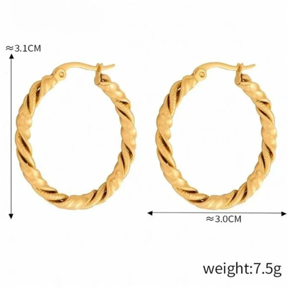 18K Gold-Plated Hoop Earrings - Picture 3 of 5